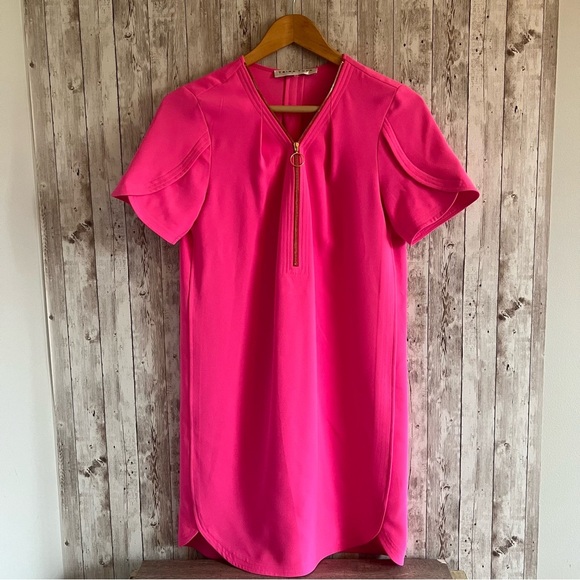 Trina Turk Pink Short Sleeve Mini Dress 2 - Picture 1 of 5